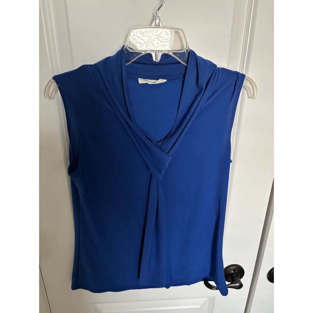 Tiffany & Grey Blue Satin Sleeveless V Neck Tie Size M.